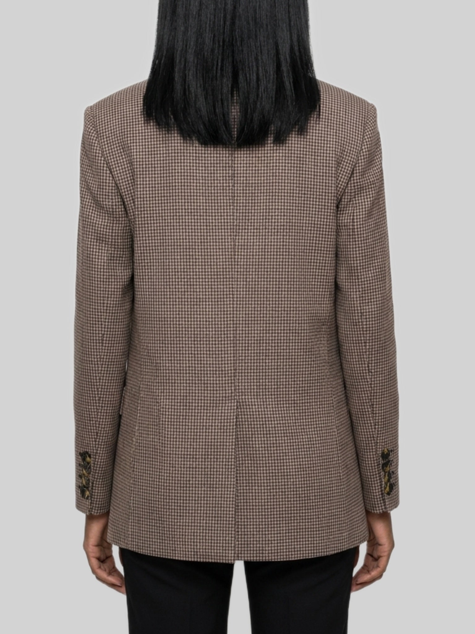 single-breasted micro-check jacket
