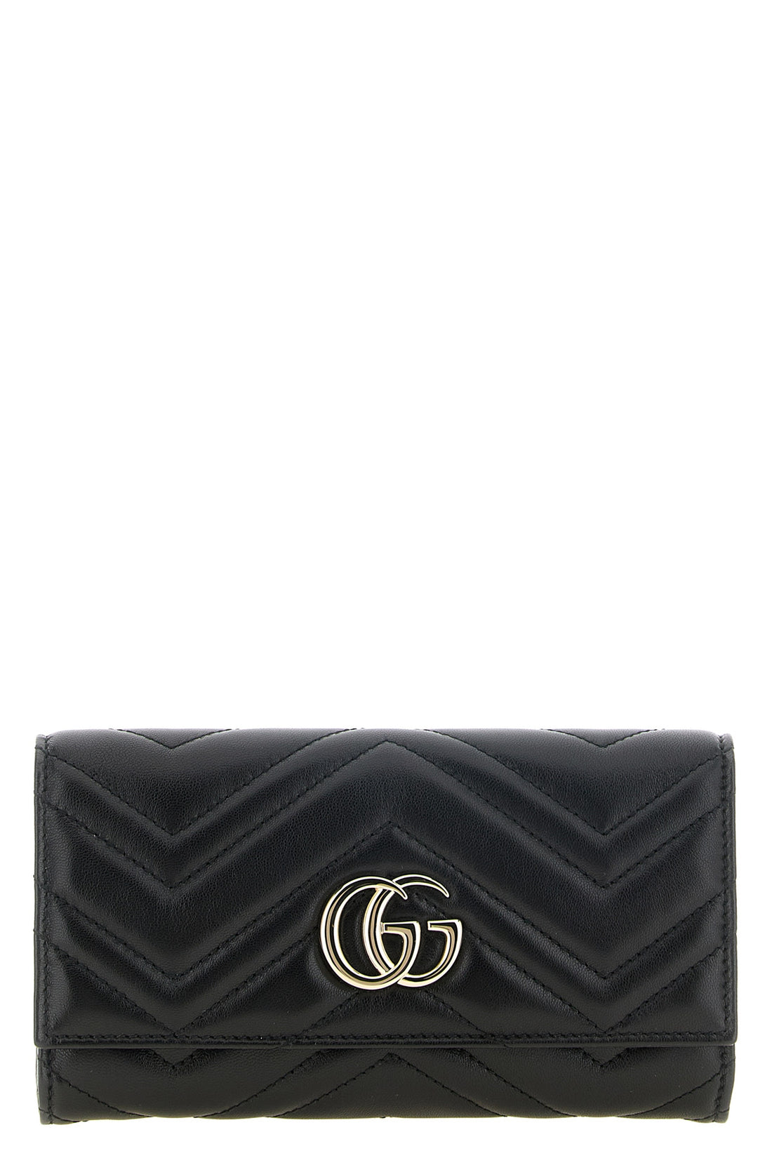 GUCCI OS guccis continental - gg marmont wallet is made of fine black lambskin