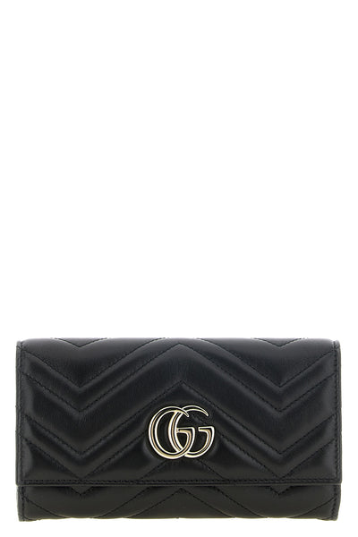guccis continental - gg marmont wallet is made of fine black lambskin