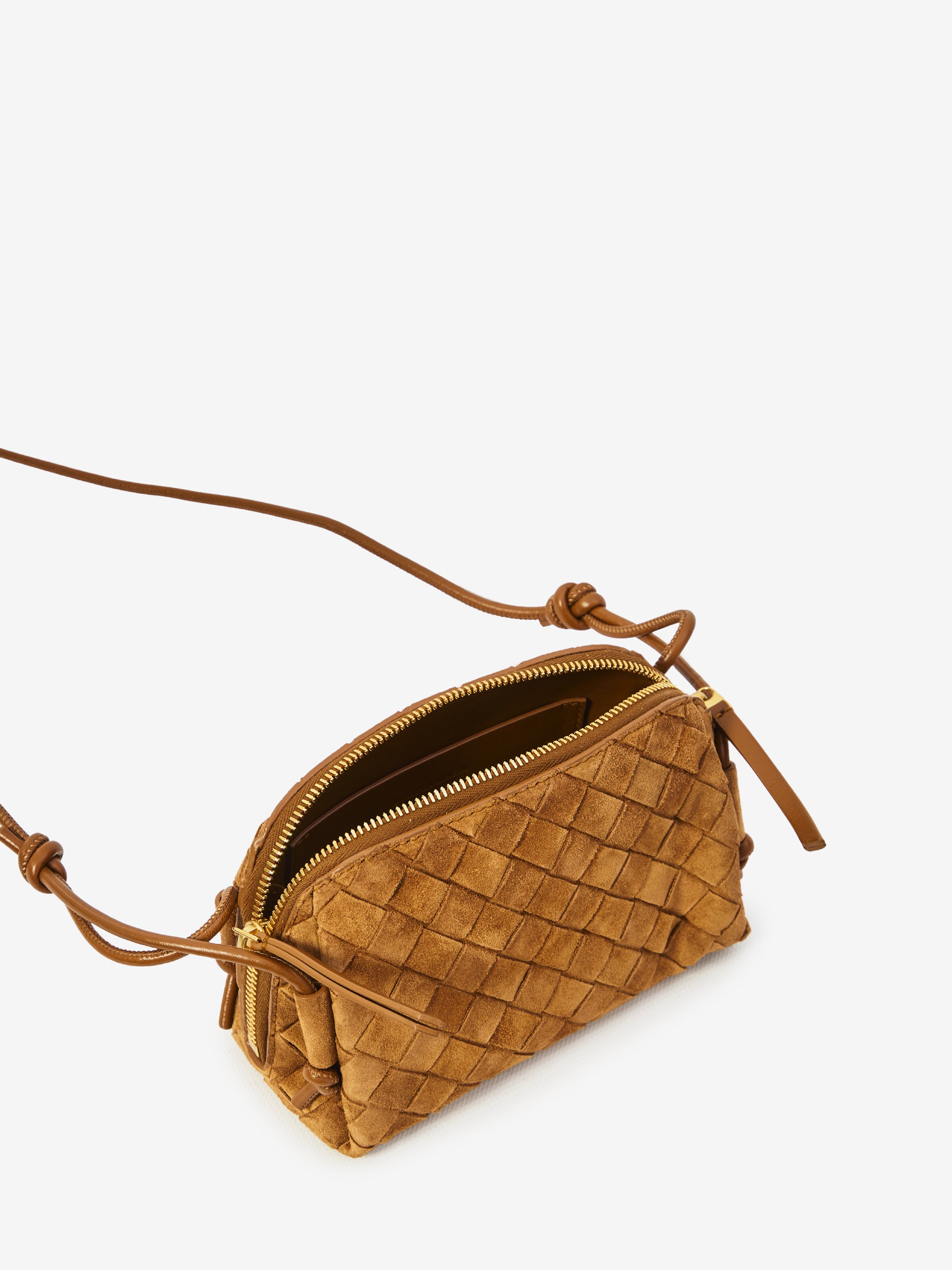 intrecciato concert suede bag