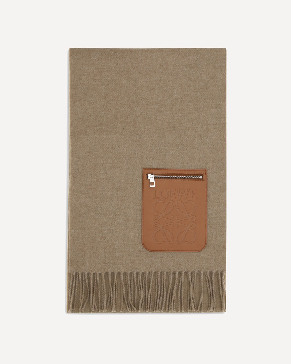 Loewe Wool And Cashmere Scarf Beige