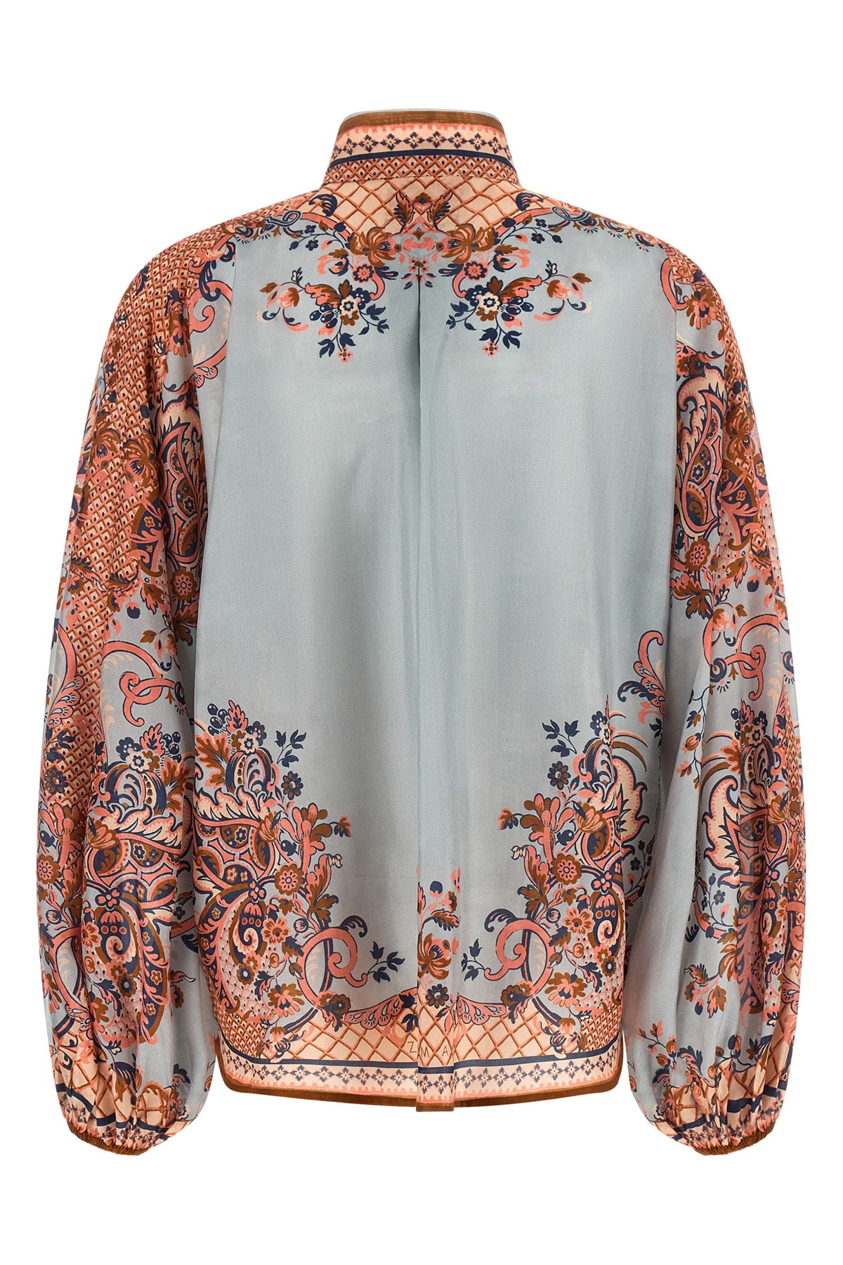 aster blouse in floral paisley print silk habotai
