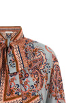 aster blouse in floral paisley print silk habotai