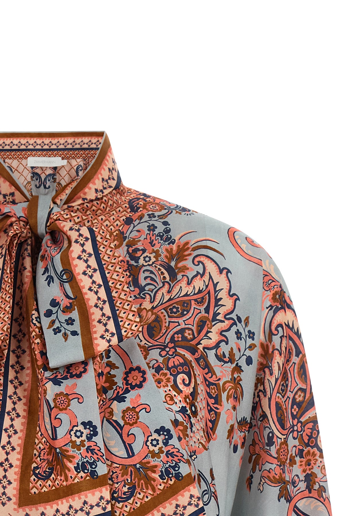aster blouse in floral paisley print silk habotai