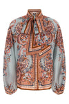 aster blouse in floral paisley print silk habotai