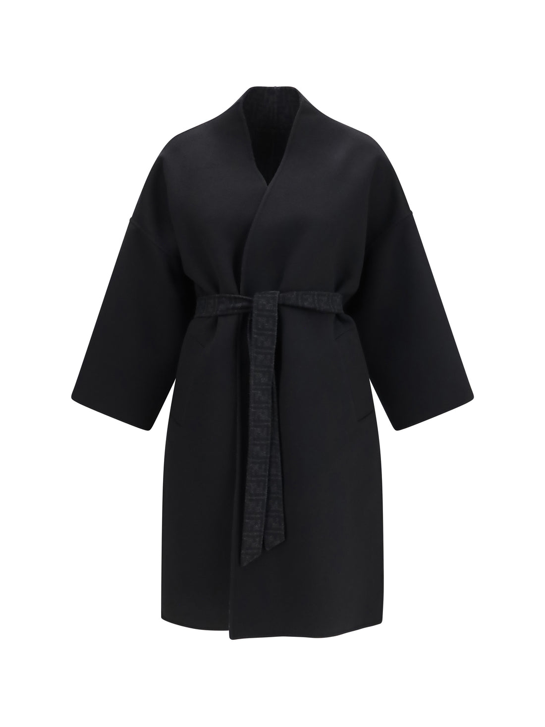 FENDI 42 ff zucca wool coat
