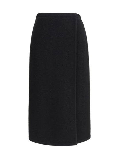 RIER M fleece wrap skirt in pure wool