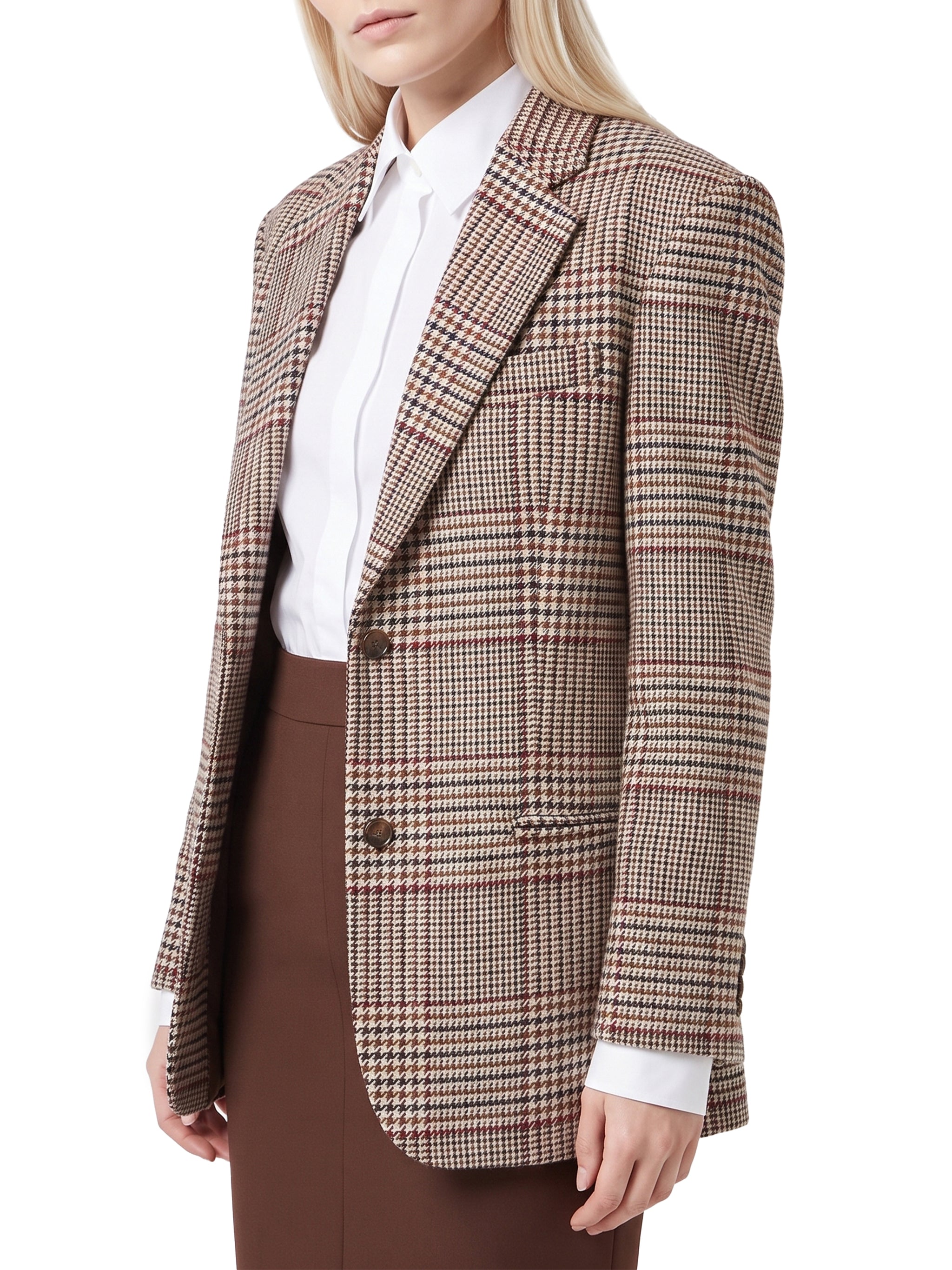 prince of wales check over blazer