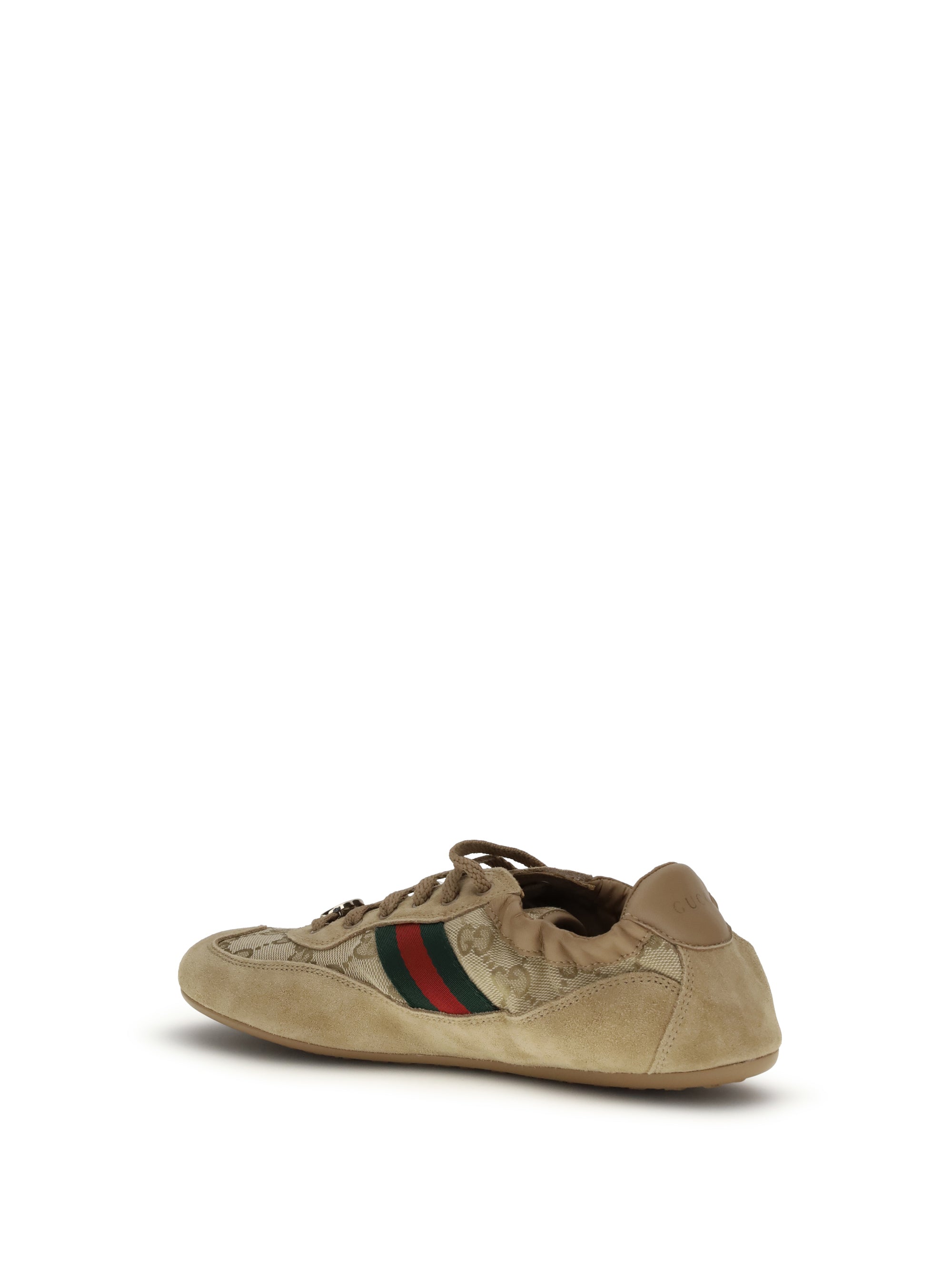 GUCCI 36 shift sneakers in gg fabric and leather