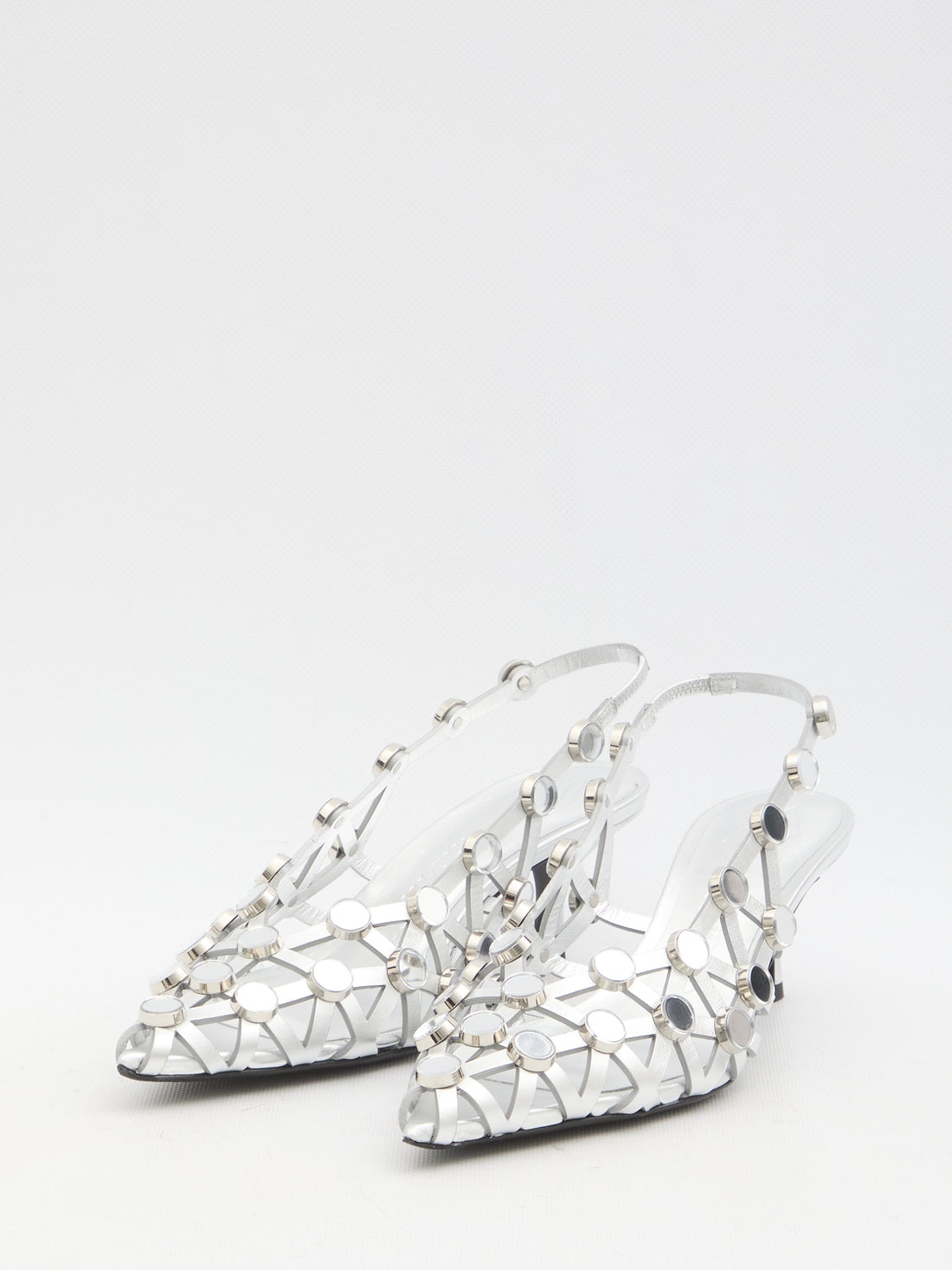 THE ATTICO 39 grid slingback pumps