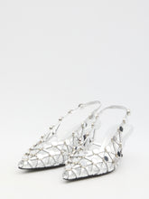 THE ATTICO 39 grid slingback pumps