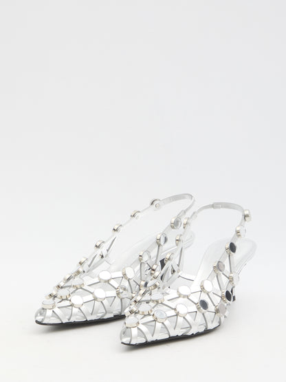 THE ATTICO 39 grid slingback pumps