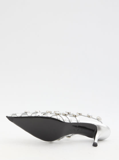 THE ATTICO 39 grid slingback pumps