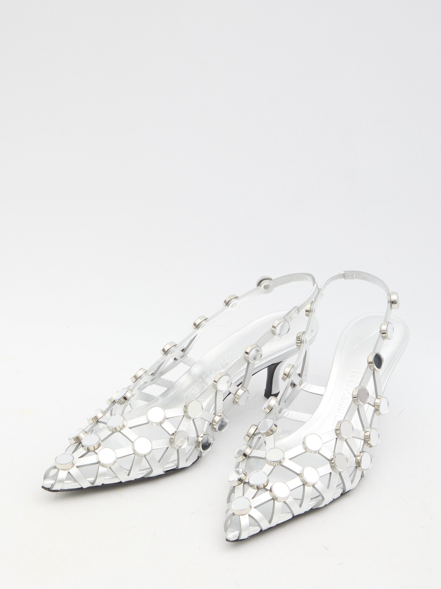 THE ATTICO 39 grid slingback pumps