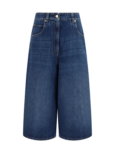 wide-leg denim jeans