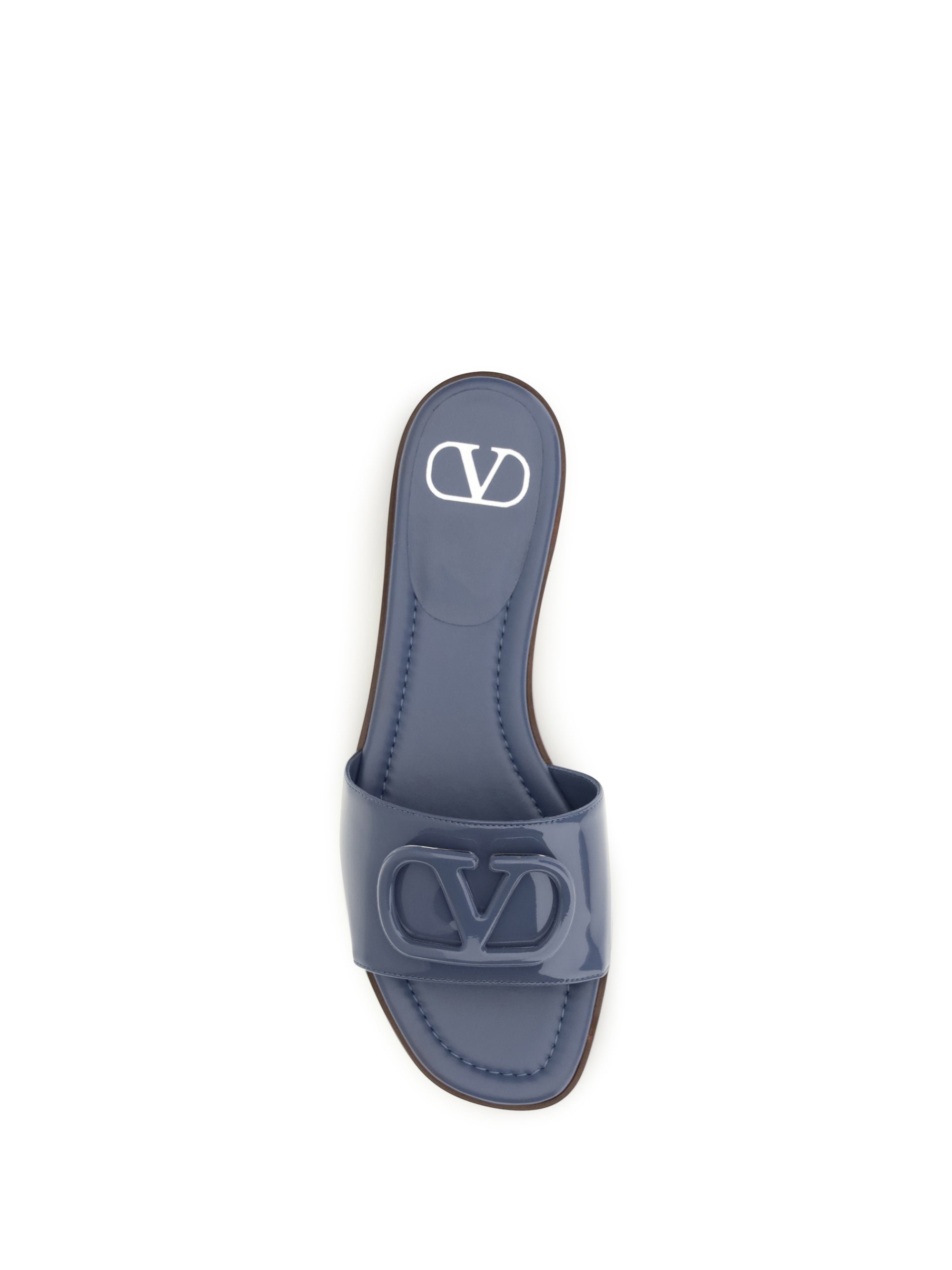 vlogo patent leather slide sandals