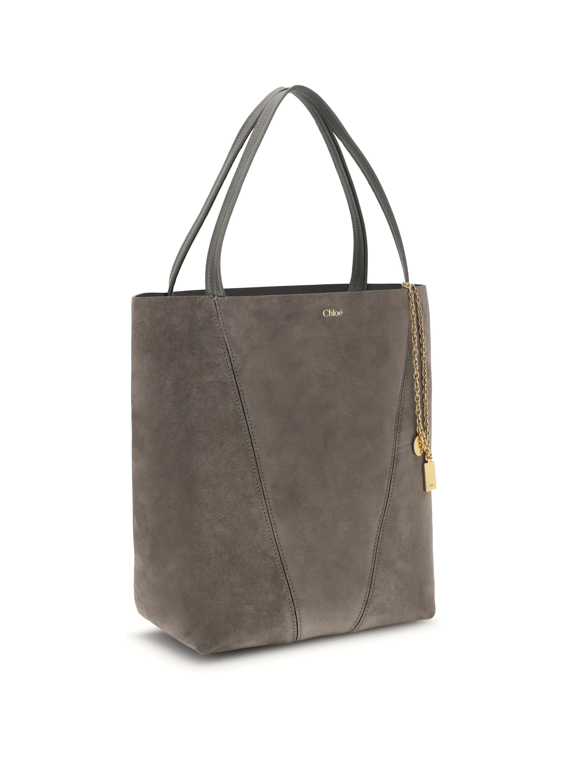 suede spin tote bag