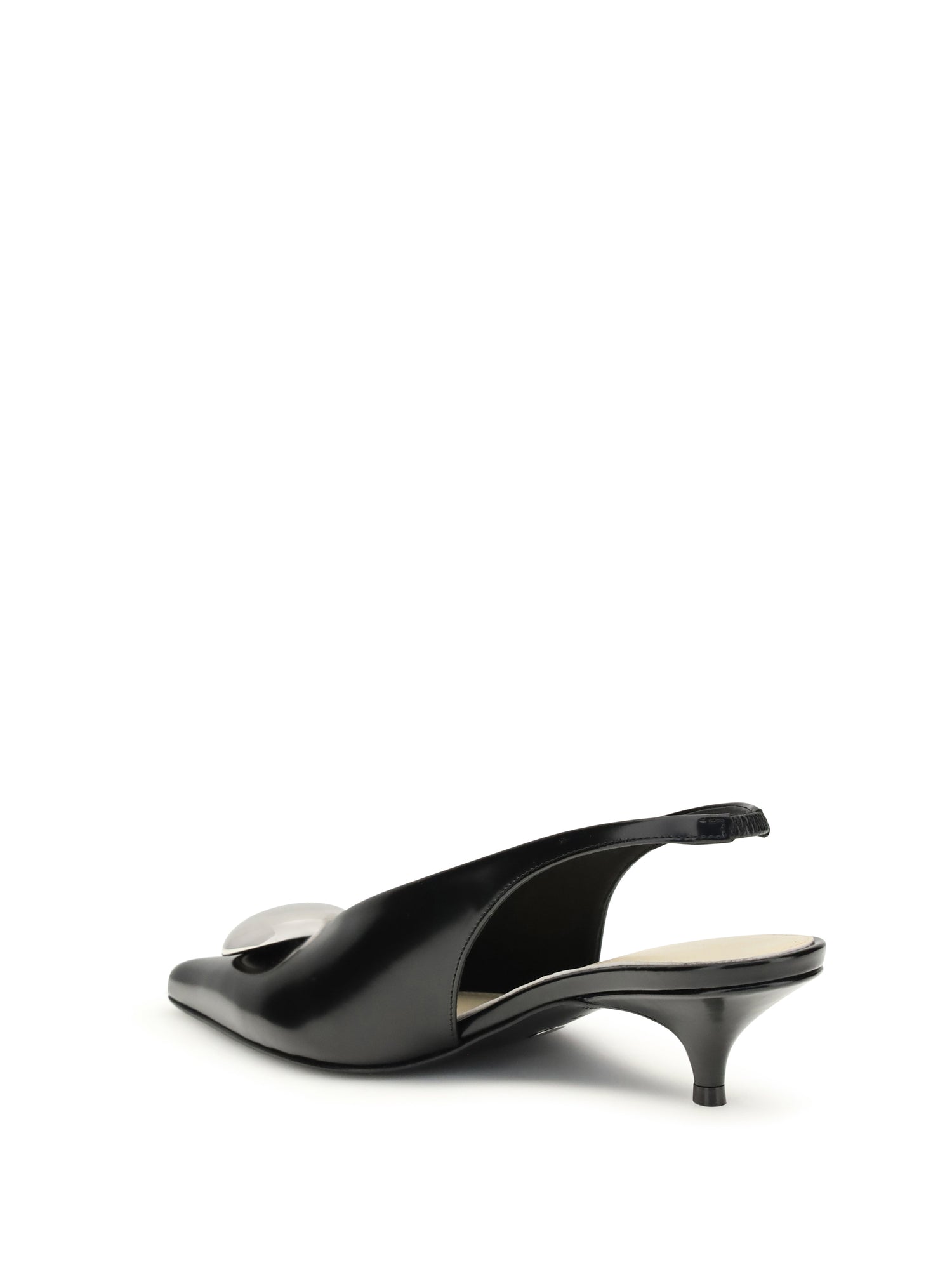 PROENZA SCHOULER 37 dome slash slingbacks in polished calf 