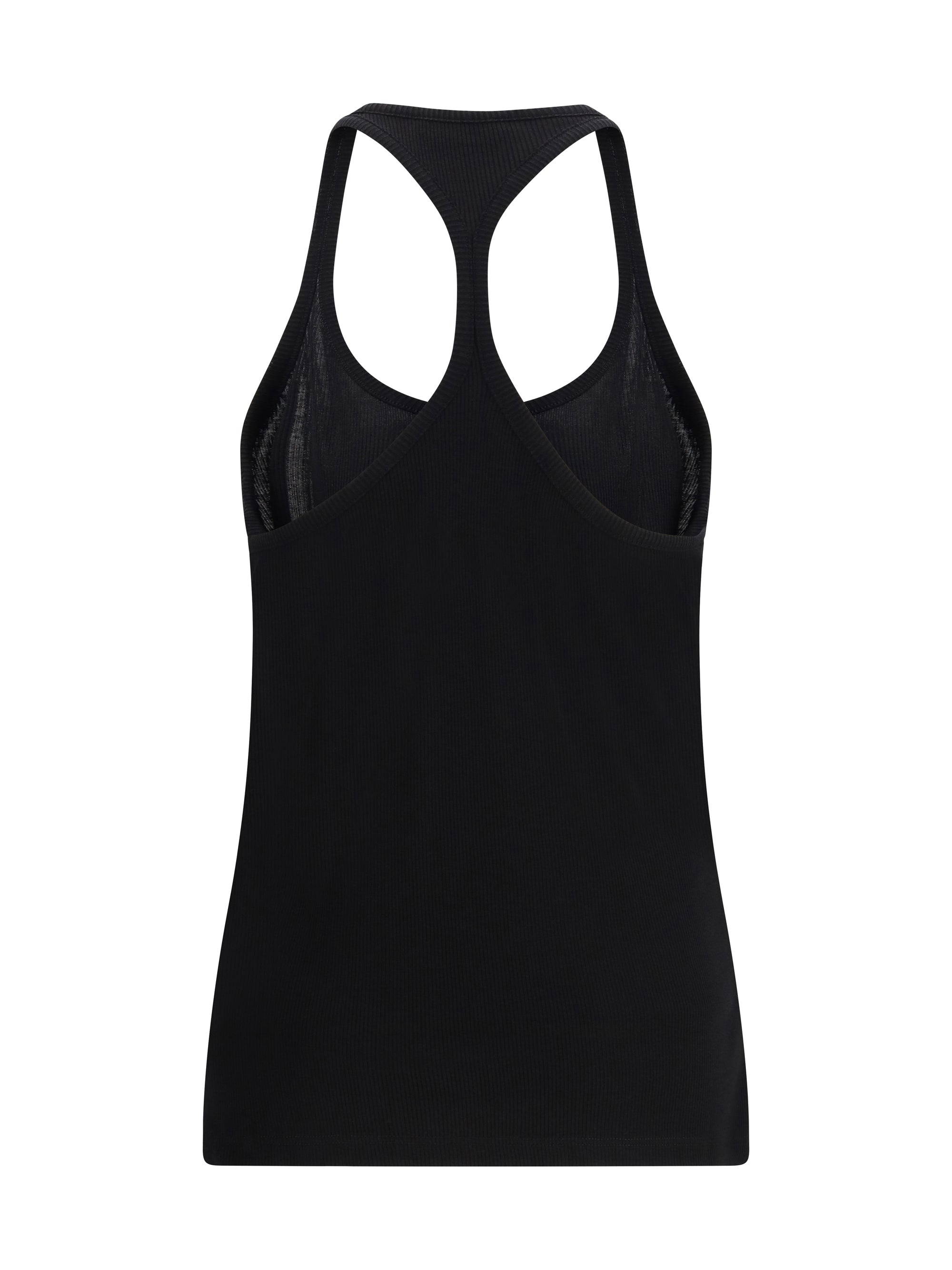 silk-blend ribbed jersey tank top