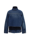 denim jacket with wool knit layer