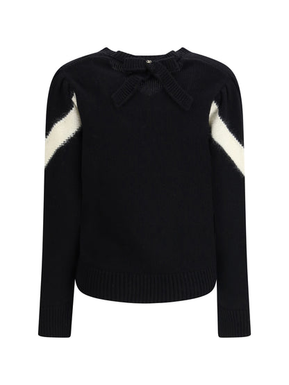 VALENTINO M wool sweater with a bow at the back