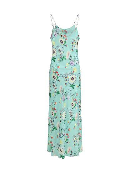RABANNE 36 chain-detail floral maxi dress
