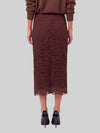 brown lace midi skirt