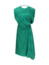 midi silk dress with twist detail