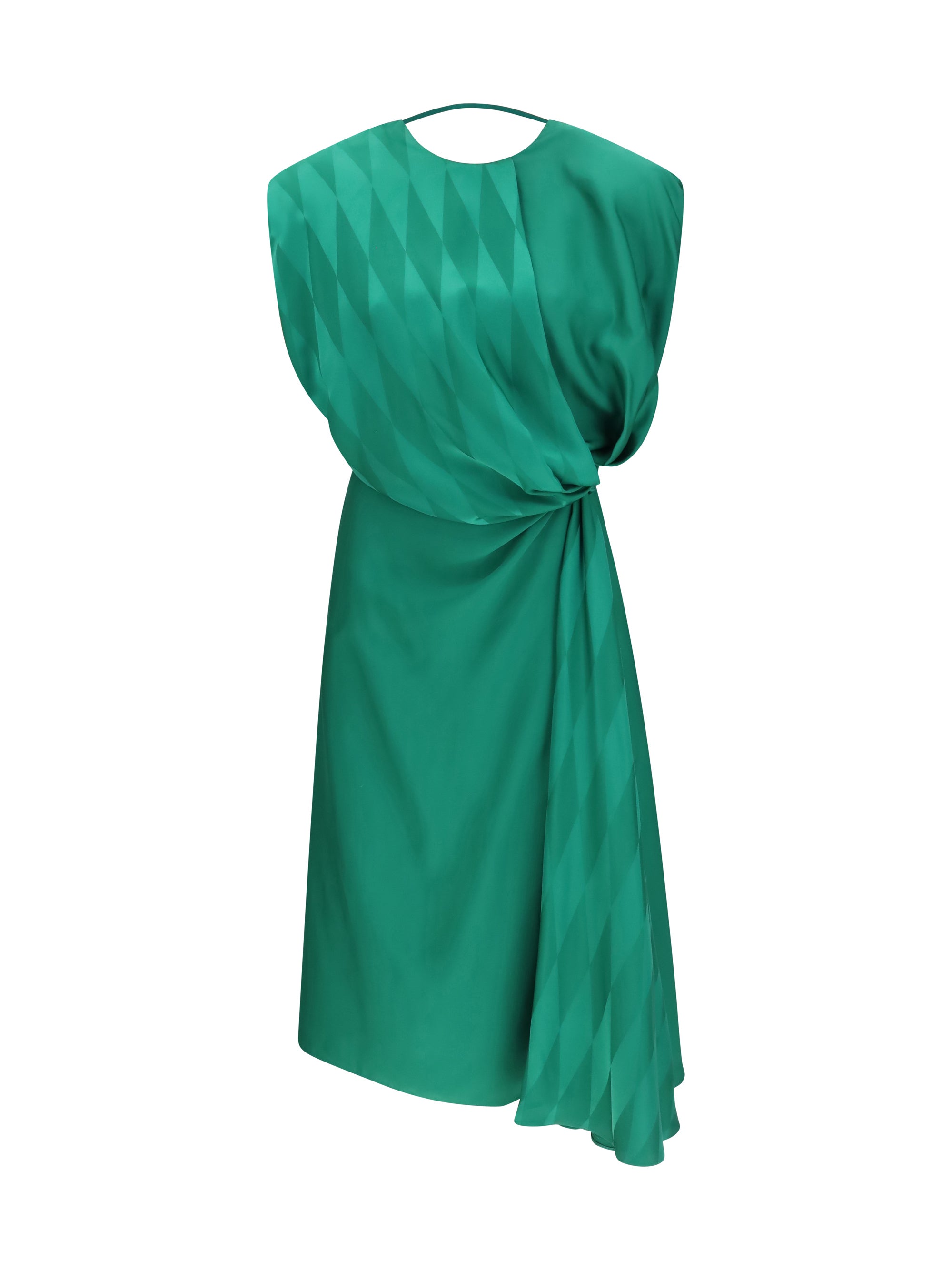 midi silk dress with twist detail