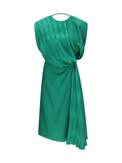 midi silk dress with twist detail
