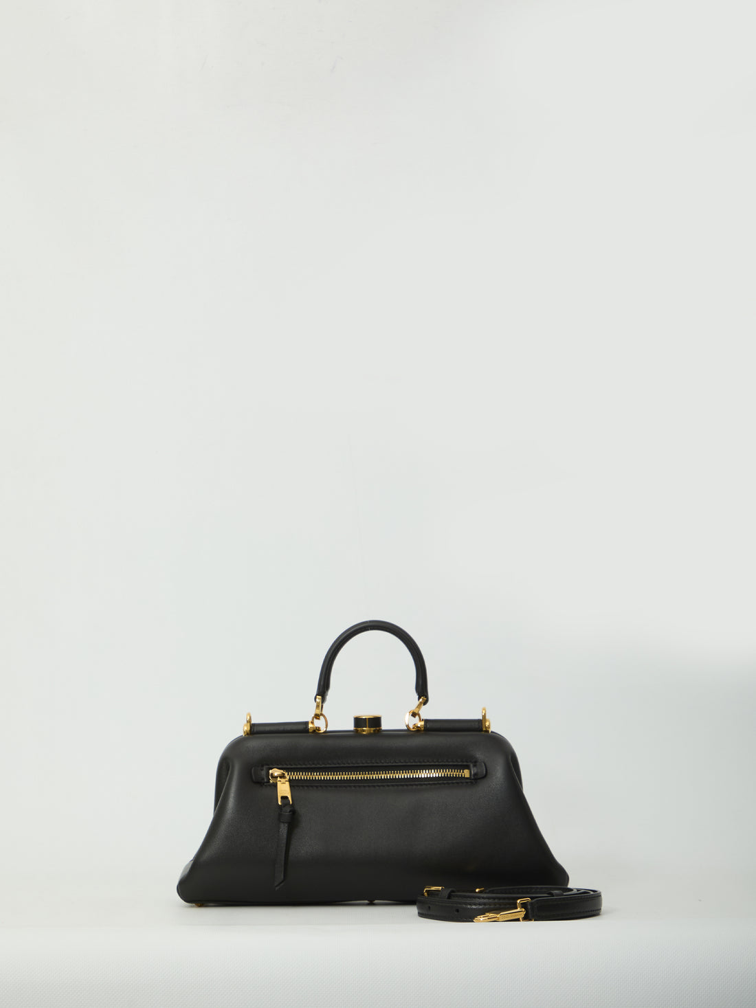 DOLCE&amp;GABBANA OS black lambskin shoulder bag