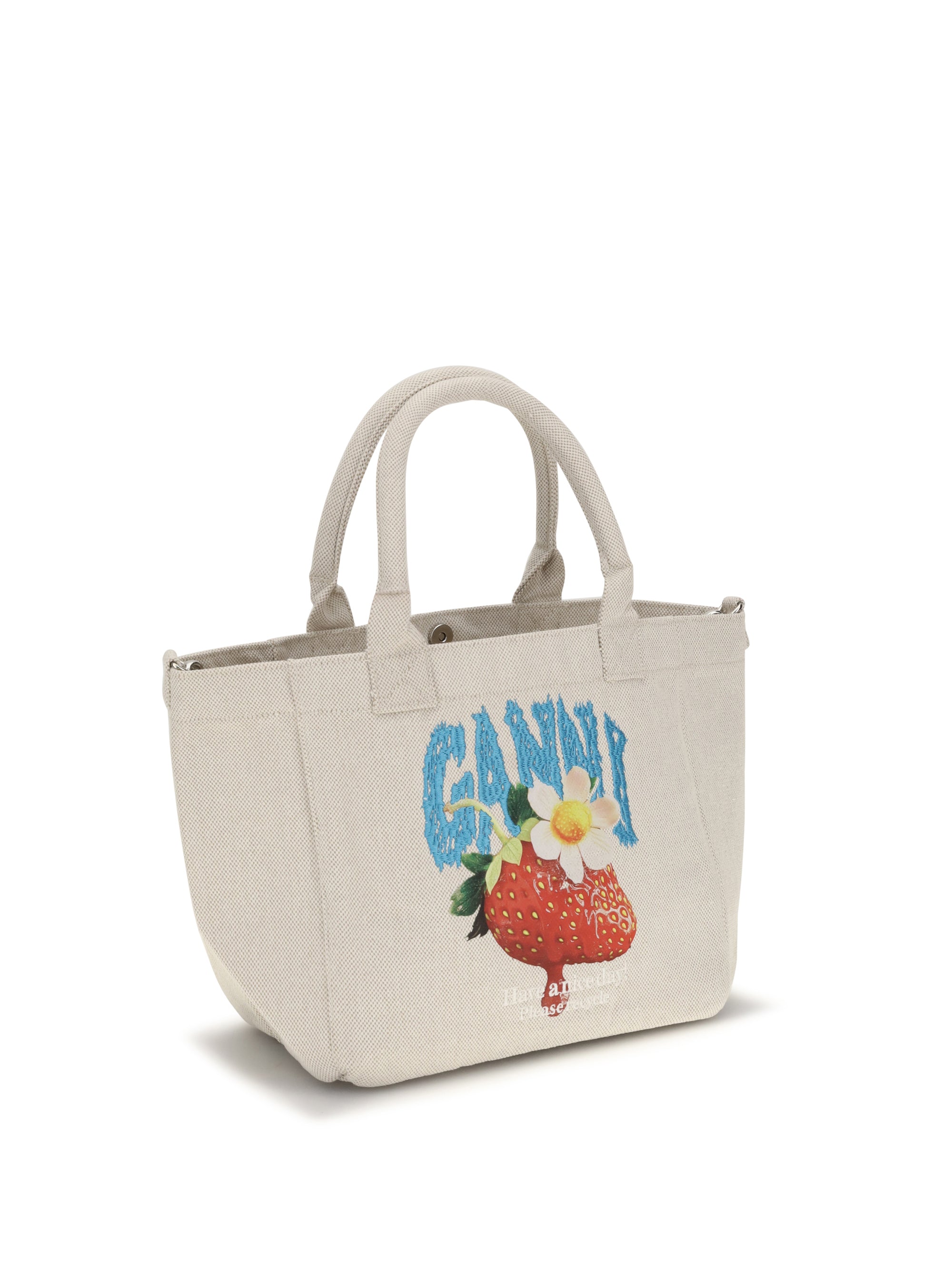 small easy shoulder bag with strawberry print
