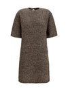 sequin-effect tweed dress