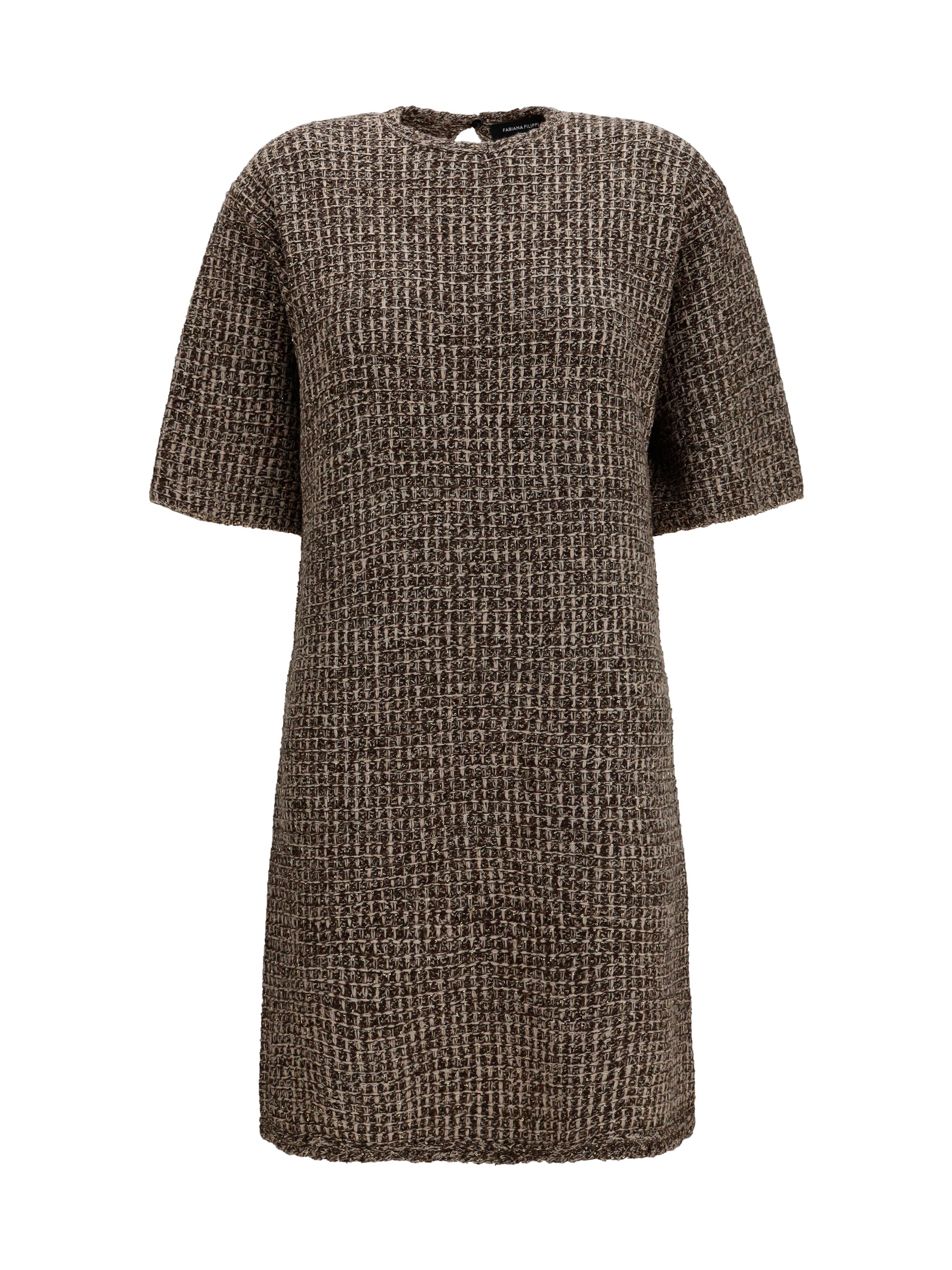 sequin-effect tweed dress