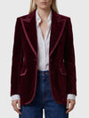 single-breasted velvet jacket