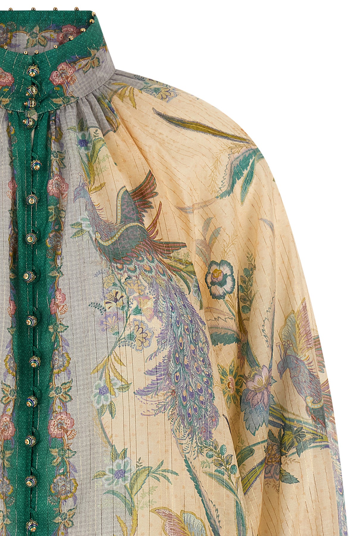 indra blouse in cotton-silk blend