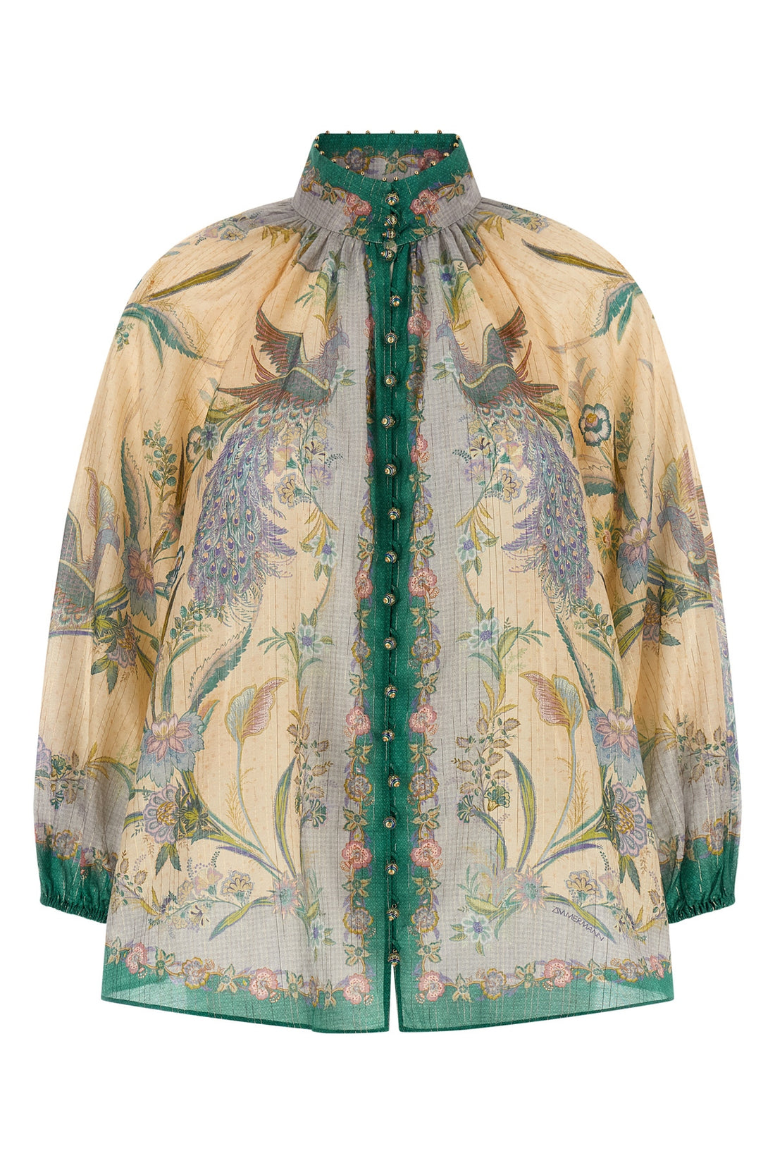 ZIMMERMANN 0 indra blouse in cotton-silk blend