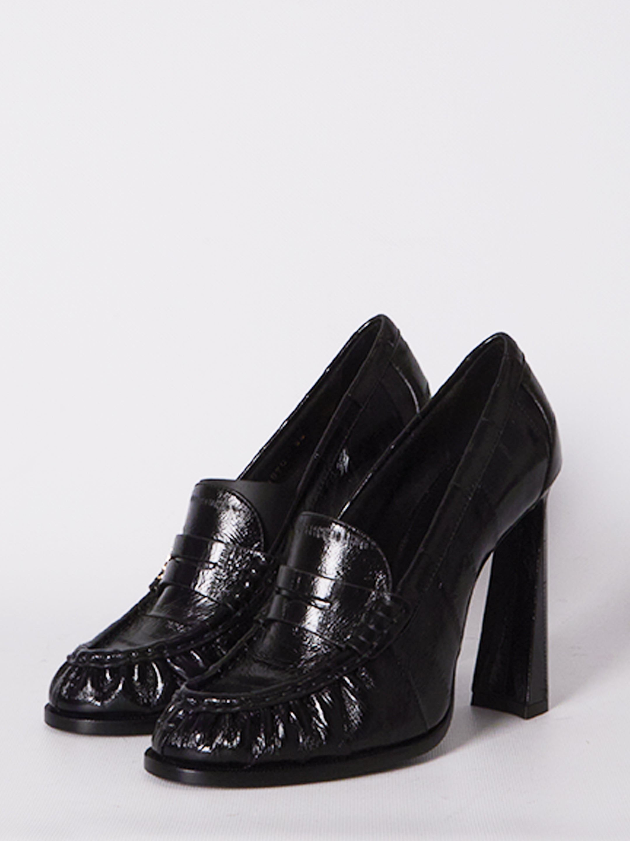 SAINT LAURENT 36 le loafer pumps in eel skin