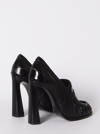 SAINT LAURENT 36 le loafer pumps in eel skin