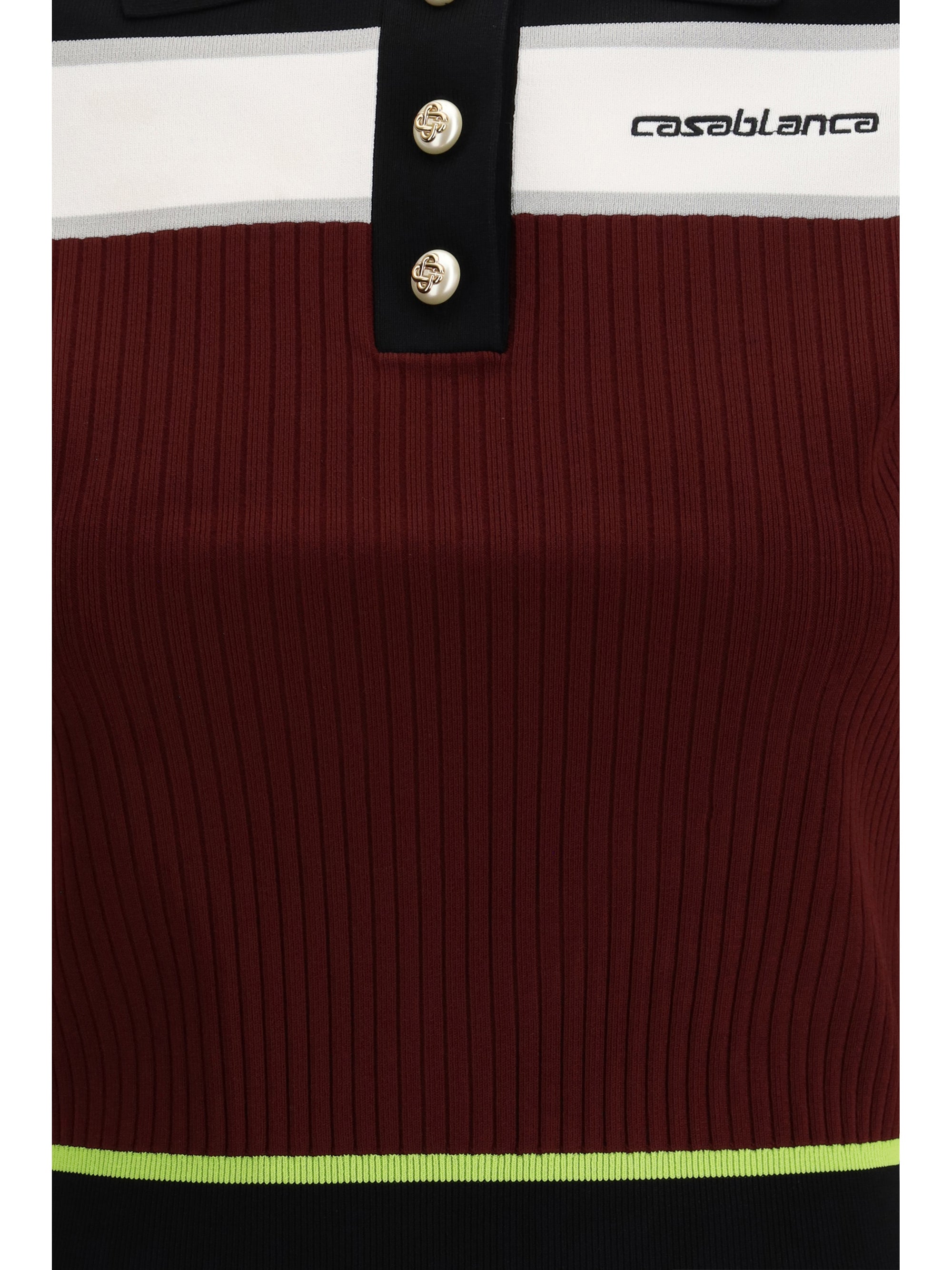CASABLANCA L striped short-sleeve polo shirt