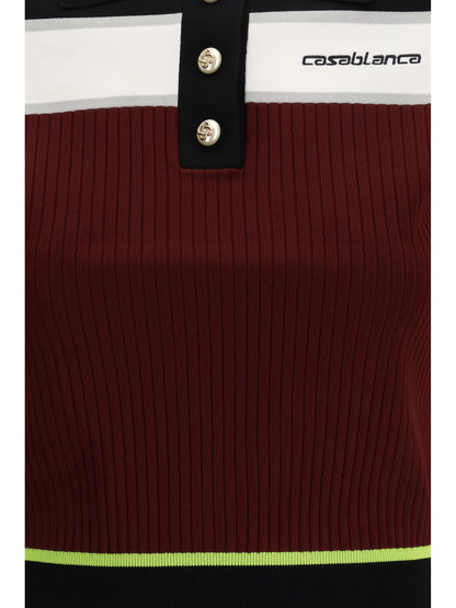 CASABLANCA L striped short-sleeve polo shirt