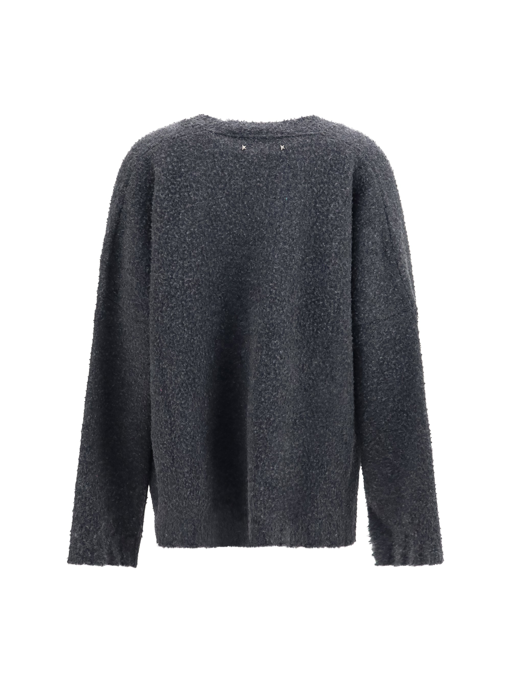 casentino-effect wool cardigan