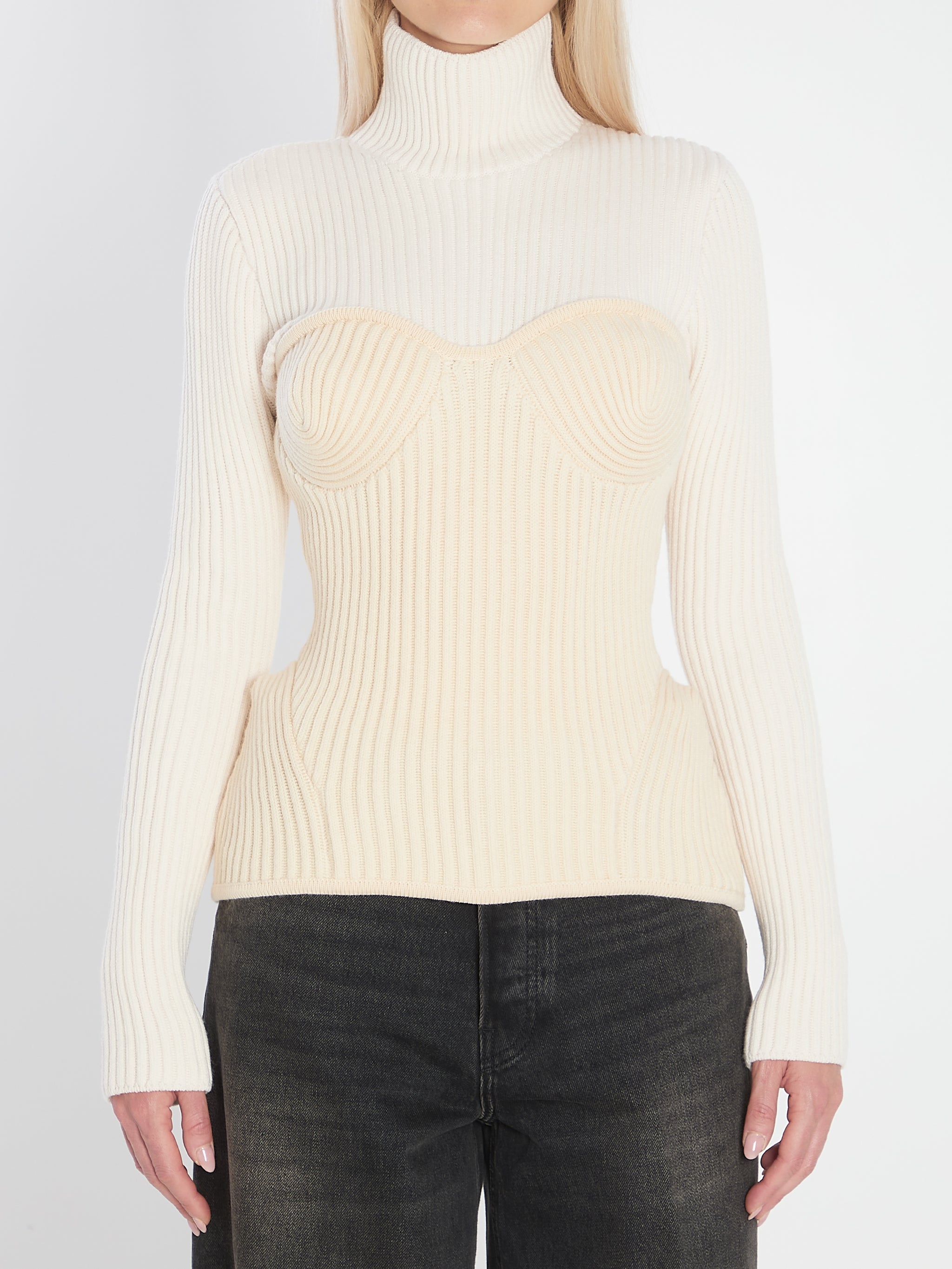 ribbed knit pullover