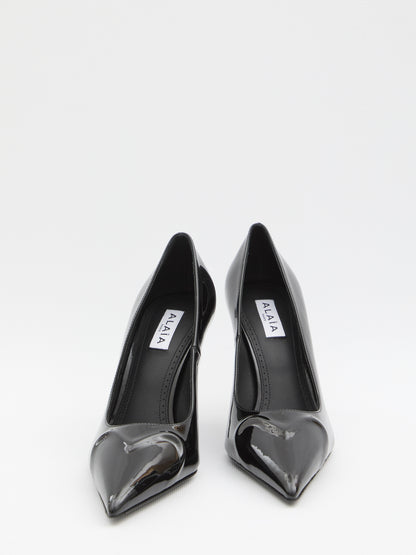 ALAIA 36 black patent pumps 