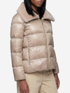 ultralight nylon and fur collar jacket