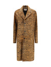tiger print pony effect leather coat