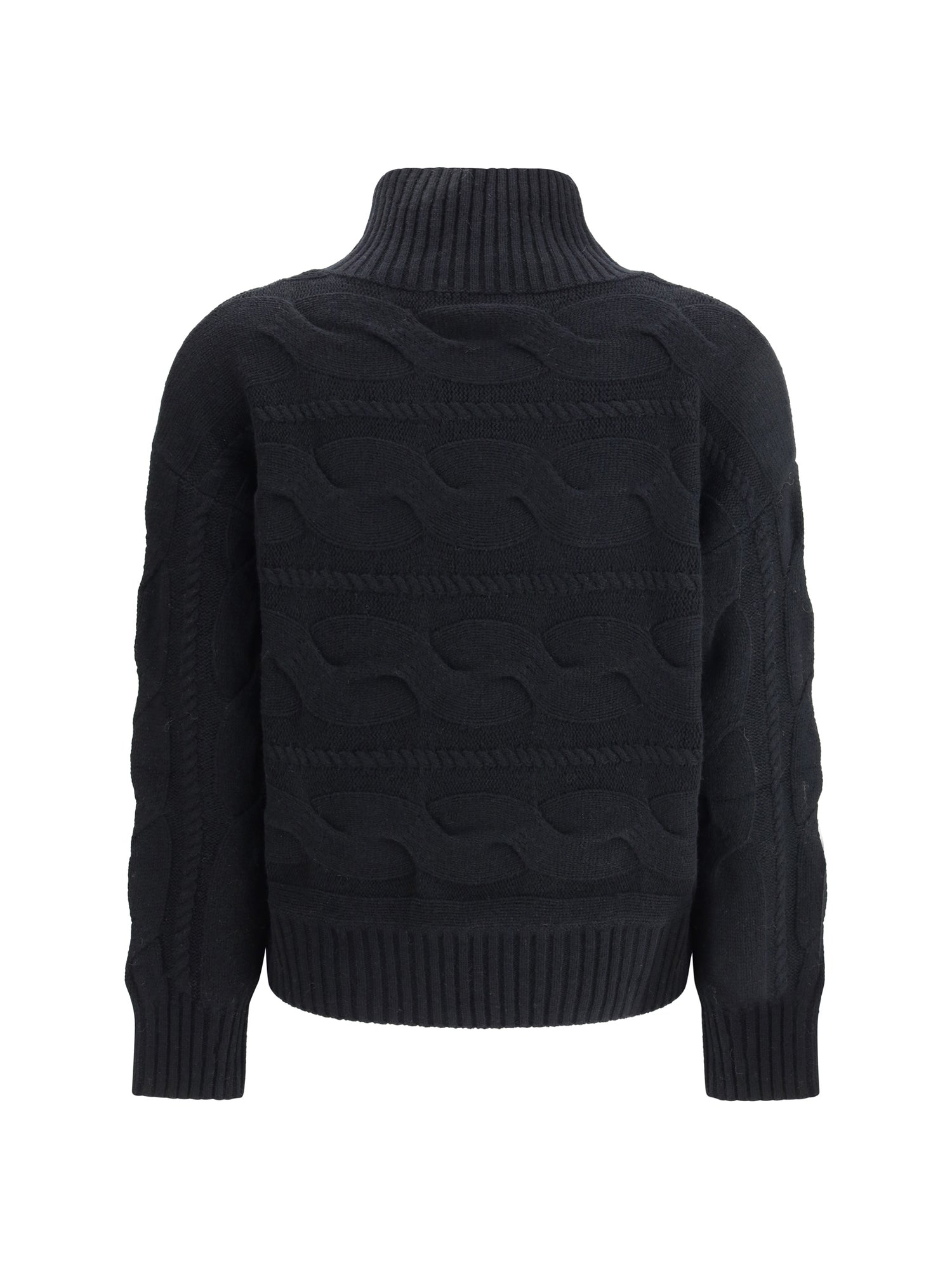 MAX MARA STUDIO L high-neck cable-knit sweater 