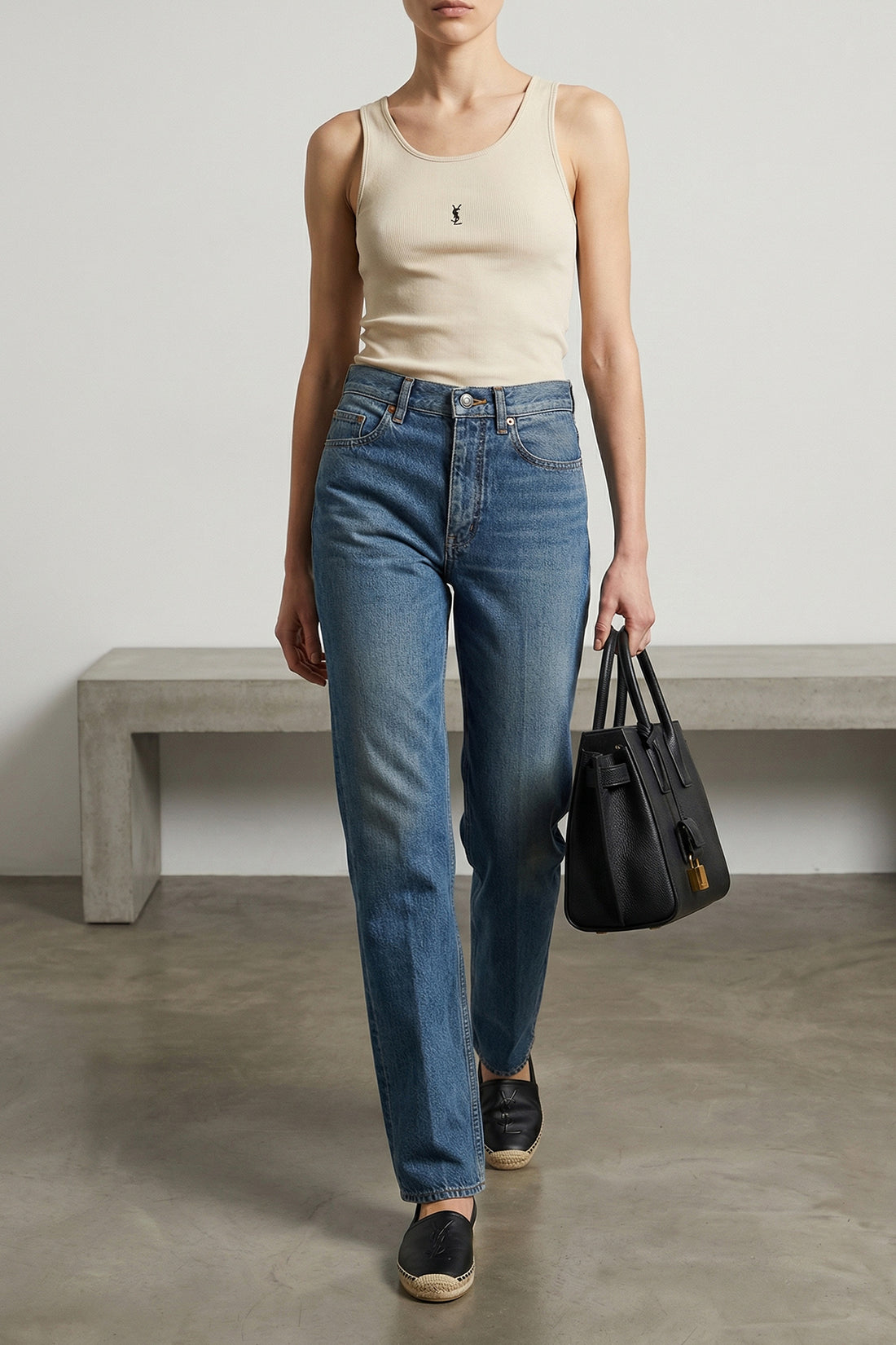SAINT LAURENT 35.5 leather espadrilles