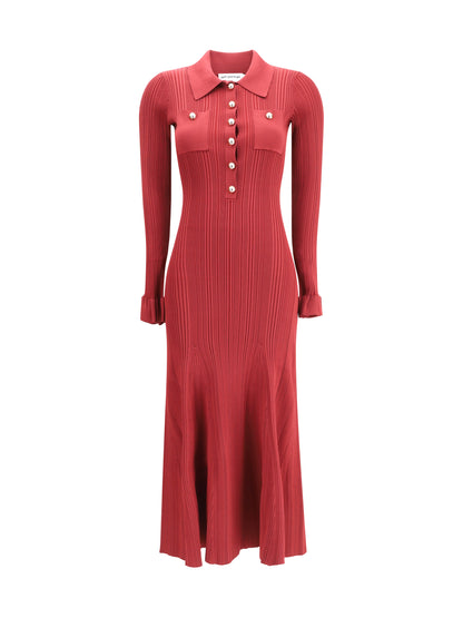 SELF-PORTRAIT S ribbed knit midi dress 