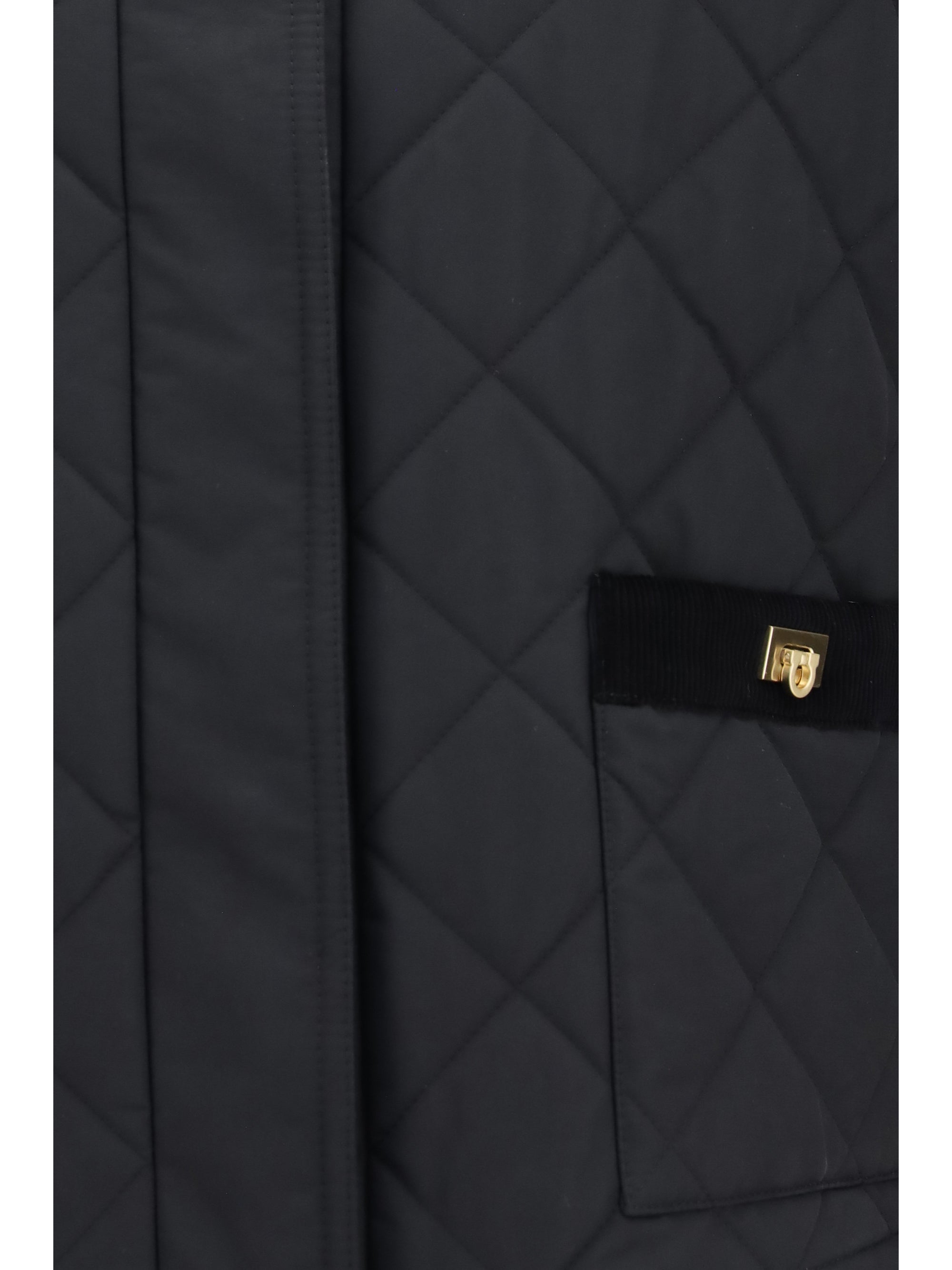padded jacket with gancini buckles